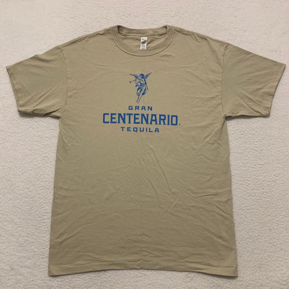 Gran Centenario Tequila T-Shirt Mens Large Tan Blue Angel Graphic Tee M&O Gold